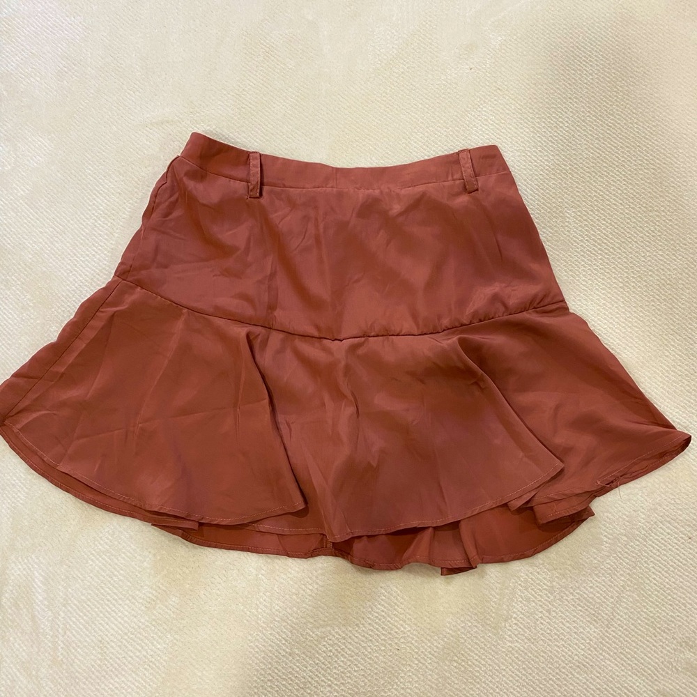 orangey brown skirt